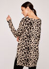 Leopard Print Soft Jumper, Stone, large