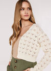 Pointelle Cropped Shrug, Cream, large