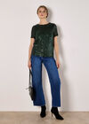Sequin Embellished T-Shirt, Green, large
