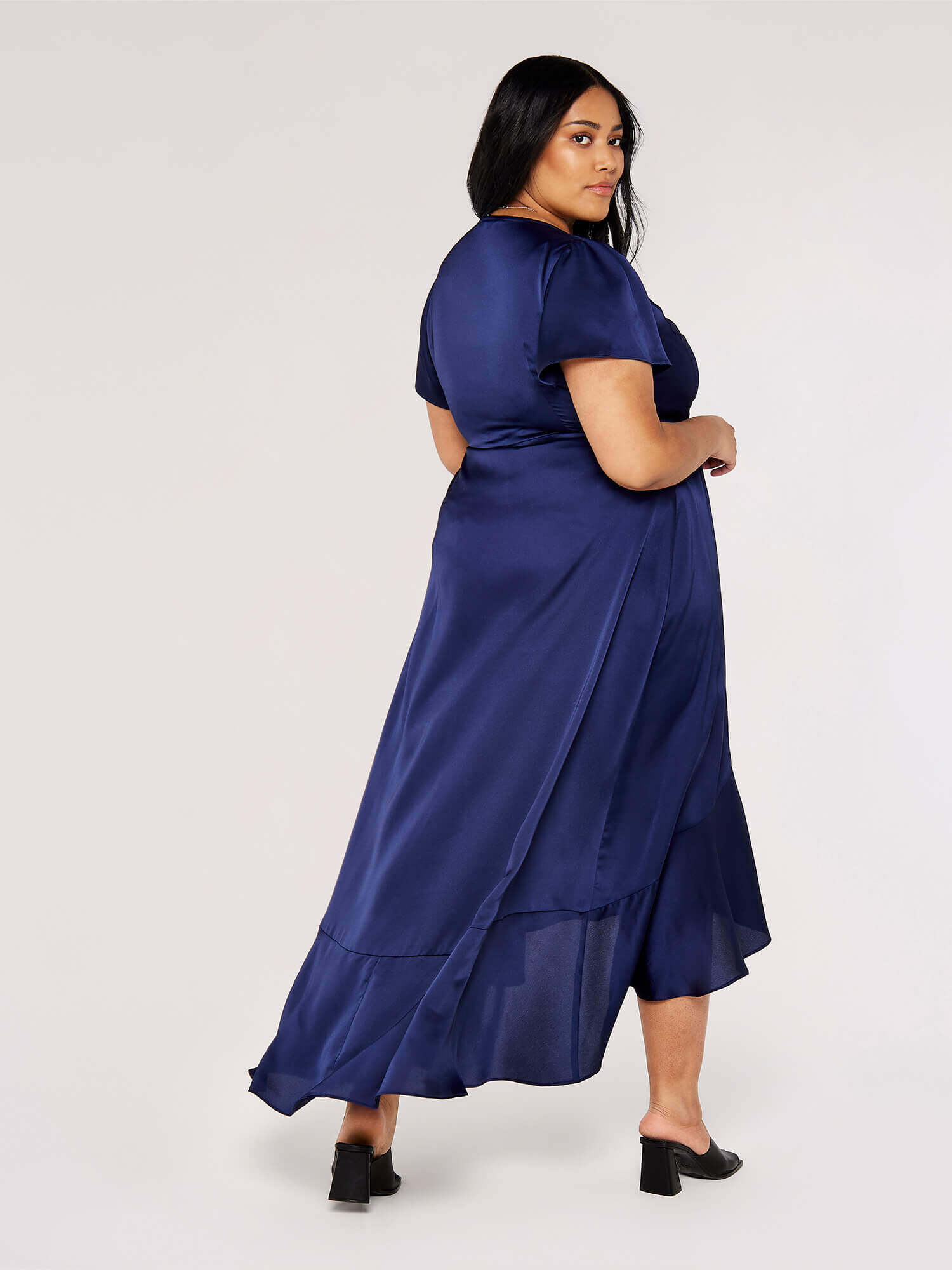 Navy blue deals wrap maxi dress
