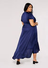 Curve Ruffle Wrap Maxi Dress, Navy, large