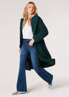 Longline Borg Teddy Coat, Green, large