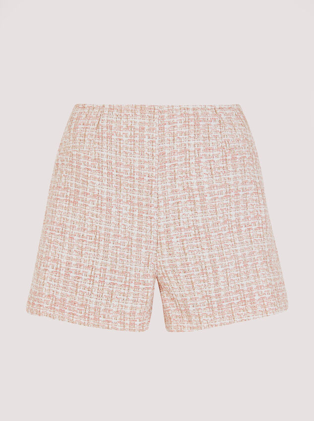 Tweed Tailored Shorts, Pink, large