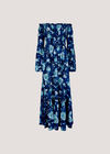 Floral Bardot Maxi Dress, Navy, large