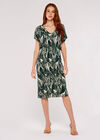 Marble Print Midi Dress, Green, large