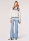 Fair Isle Gem Embellished Jumper, Cream, large