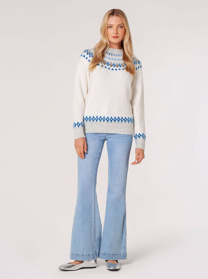 Fair Isle Gem Embellished Jumper