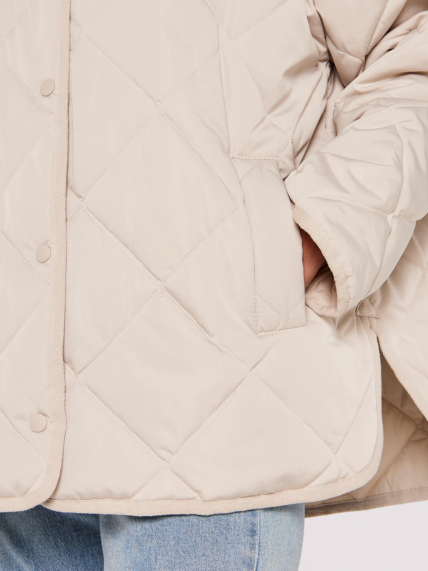 Collarless Quilted Jacket