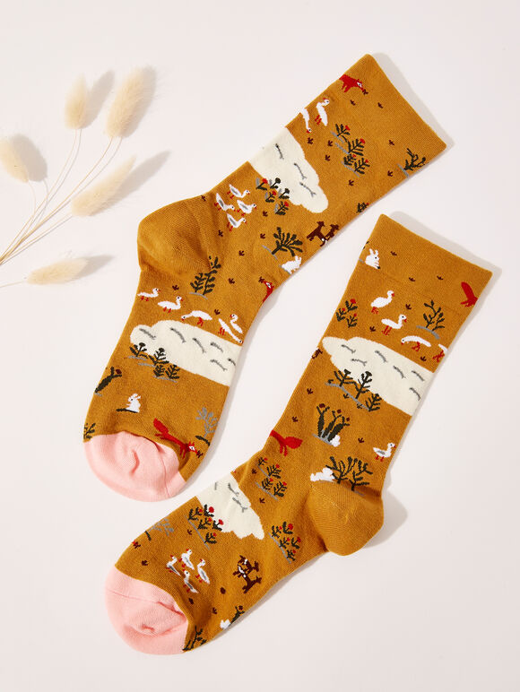 Ochre cloud socks, Yellow, large