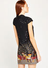Black Deer Border Print Tunic, Black, large