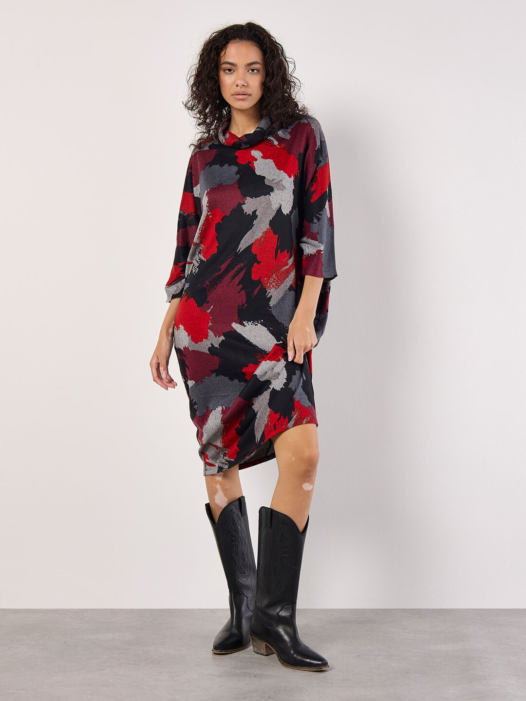Paint Splash Cocoon Midi Dress