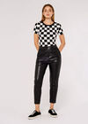 Chequered  Knit Top, Cream, large