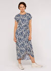 Brushstroke Print  Midi Dress, Cream, large