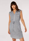 Check Pocket Mini Dress, Navy, large