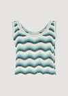 Chevron Crochet Crop Top, Aqua - Turquoise, large