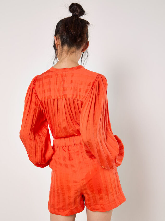 Self Stripe Shorts, Orange, large
