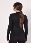 Ruched Stretch Top, Black, large