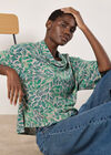 Batik Leaf Jersey Knit Top, Green, large
