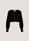 Cropped Batwing Cardigan, Black, large