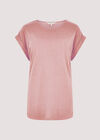 Curved Hem Tee, Pink, large