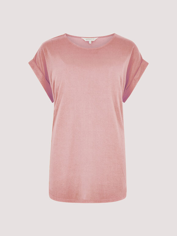 Curved Hem Tee, Pink, large