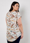 Graphic Animal Print Woven T-Shirt, Cream, large