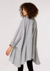 Oversized Striped Cotton Shirt, White, large