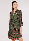Brushstroke Print Mini Dress , Khaki, large
