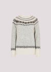 Fair Isle Gem Embellished Jumper, Grey, large