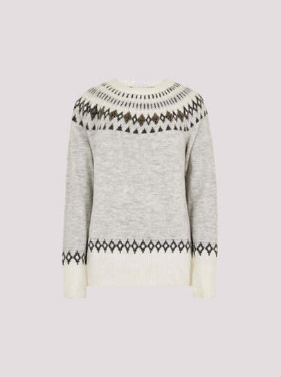 Fair Isle Gem Embellished Jumper
