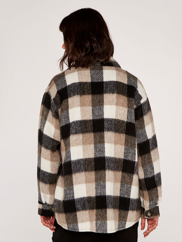 Check Shacket, Stone, large