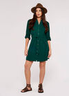 Tetra Tie Mini Shirt Dress, Green, large