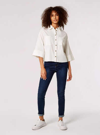 Cropped Wide Sleeve Shirt