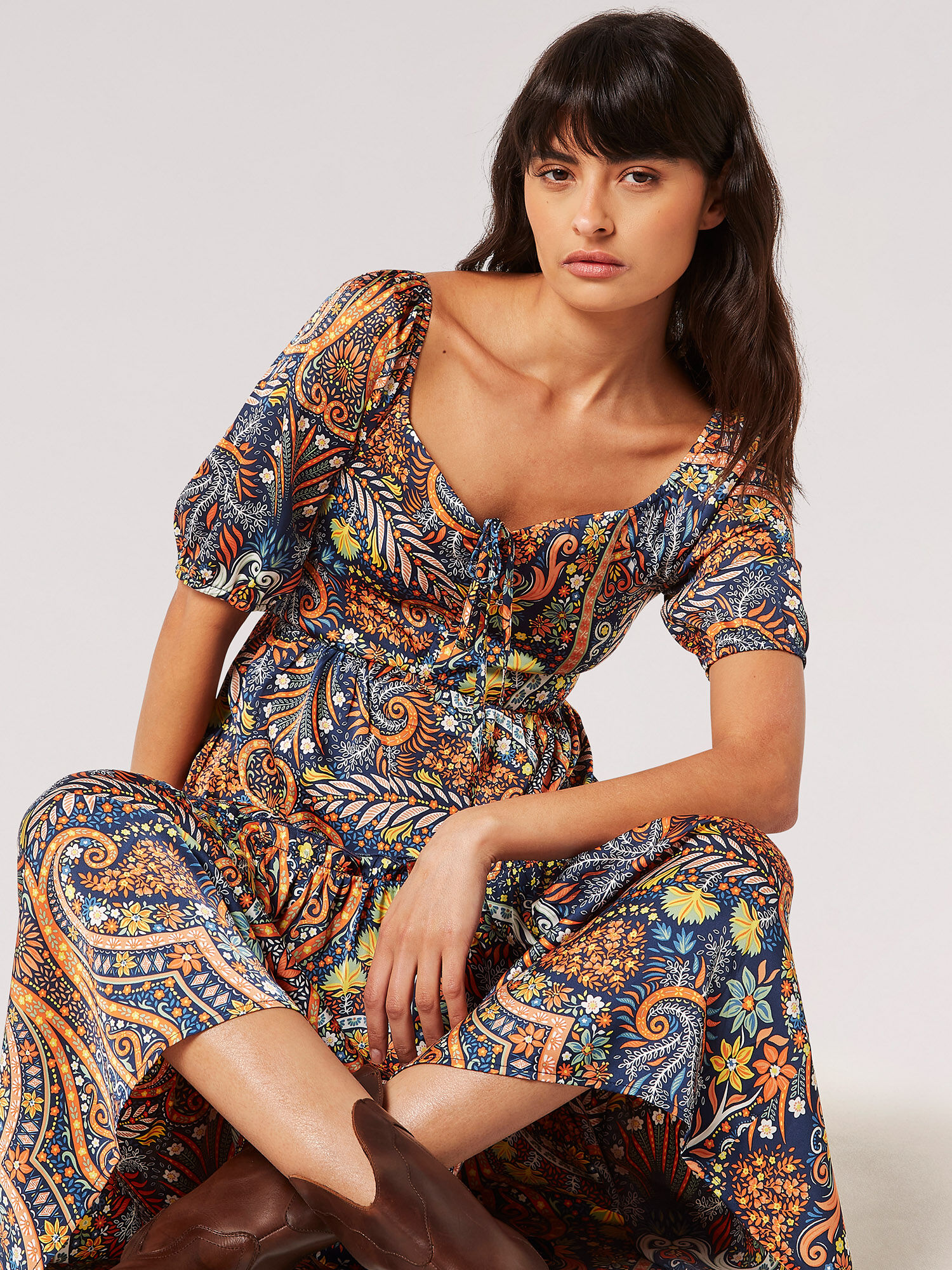 Bohemian floral dress clearance