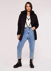 Hooded Puffer Jacket, Black, large