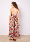 Floral Ikat Palazzo Jumpsuit, Red, large