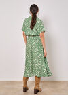 Scattered Squares Shirt Midi Dress, Green, large