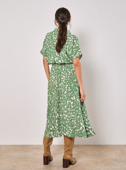 Scattered Squares Shirt Midi Dress