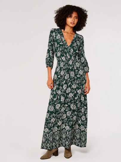 Floral Print Wrap Maxi Dress