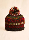 Hand-Knitted Stripe Beanie Hat, Assorted, large