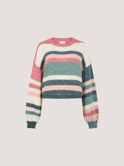 Soft Stripe Knit Cropped Jumper
