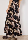 Brushstroke Bias Maxi Skirt, Brown, large