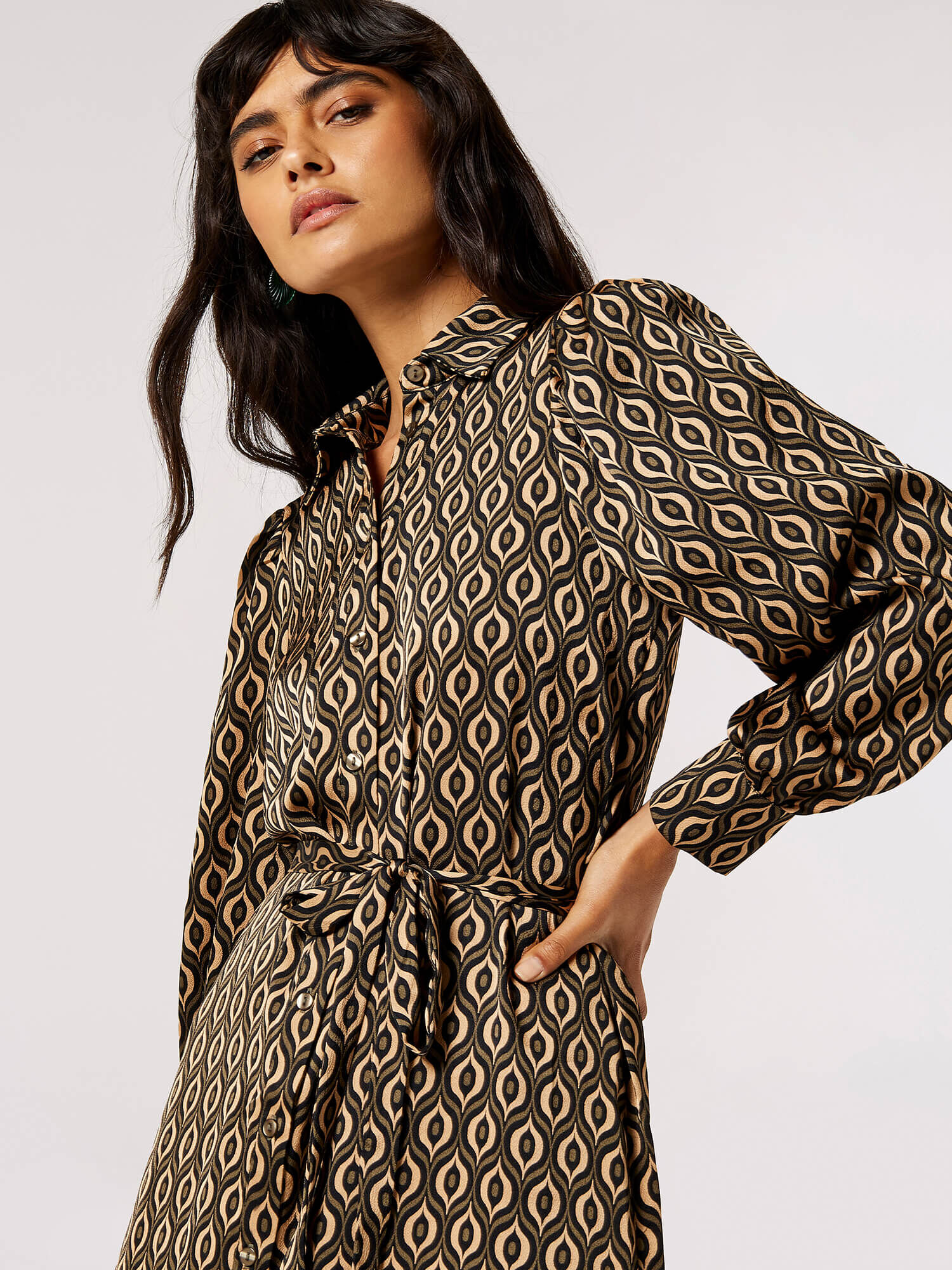 Animal print outlet shirt midi dress