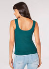 Knitted Tank Top, Green, large