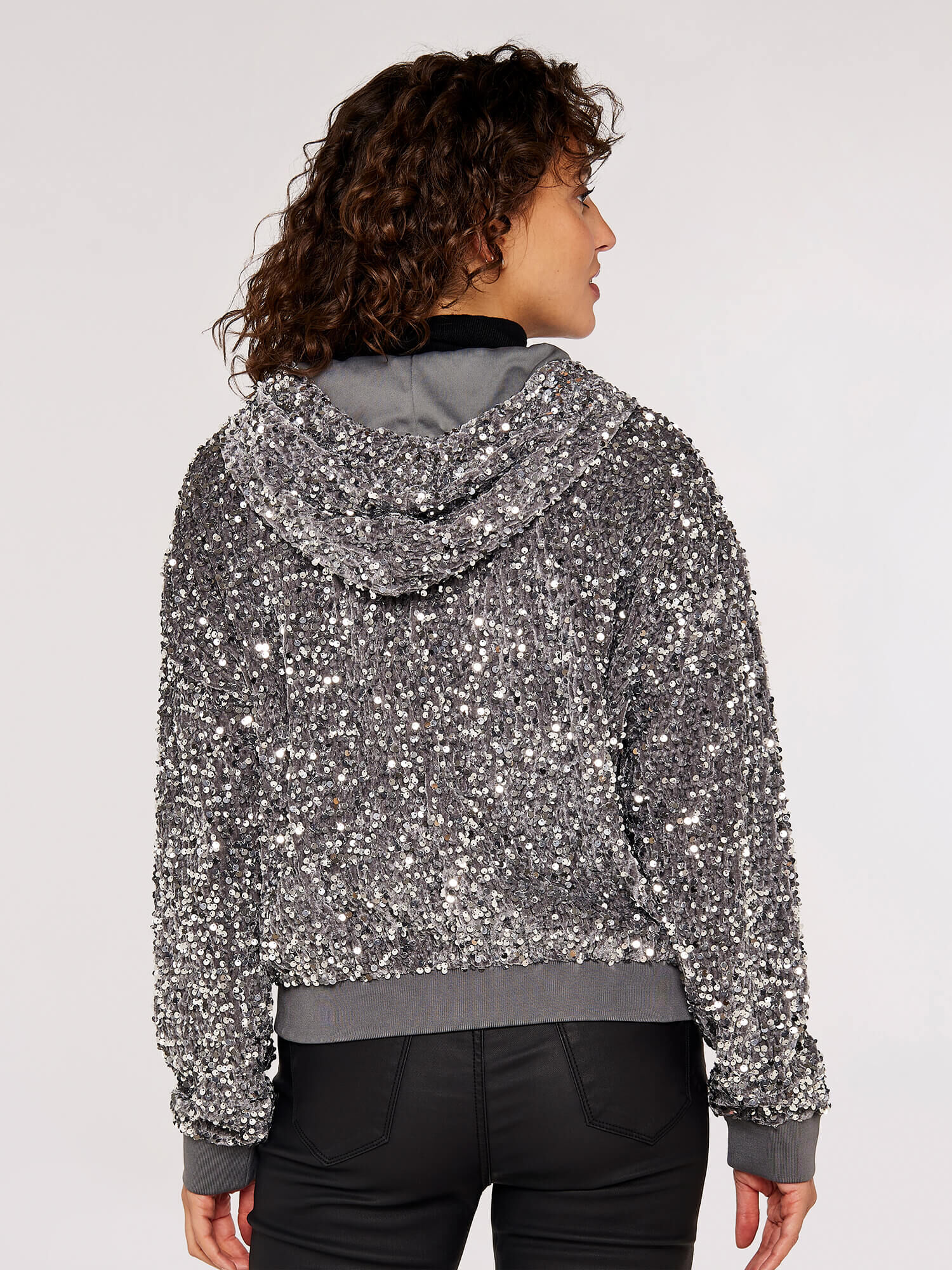 Silver glitter deals bomber jacket