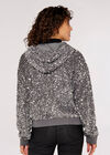 Sequin-Embellished Bomber Jacket, Light Grey / Silver, large