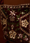 Floral Embroidered Shoulder Bag, Brown, large