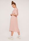 Puff Shoulder Midi Dress, Pink, large