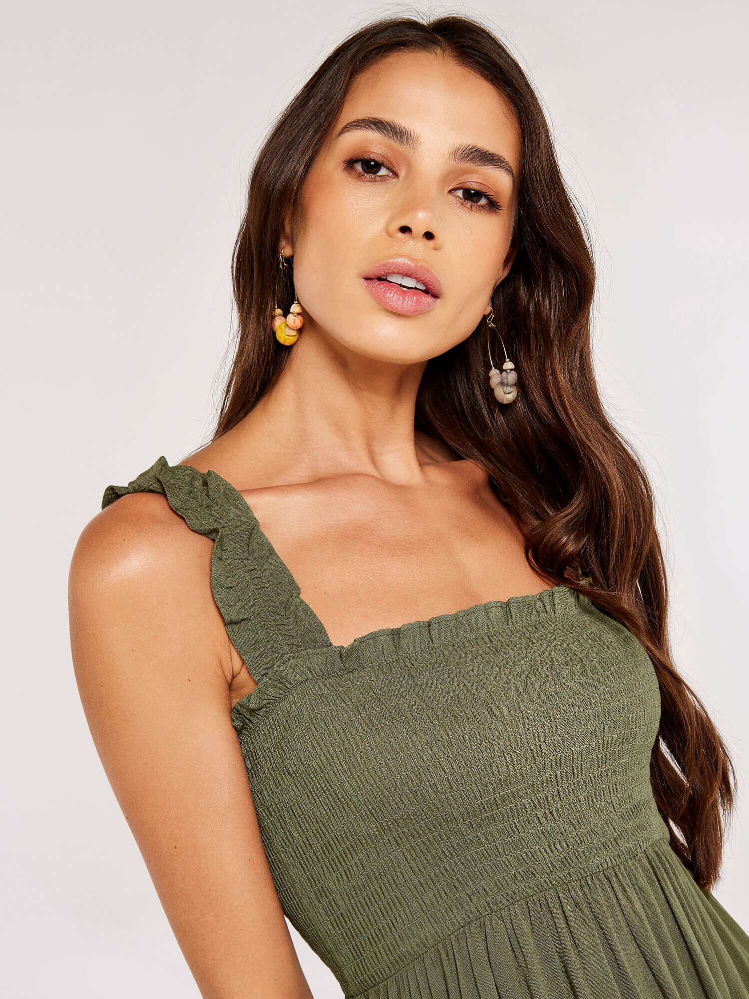 Smocked outlet dress midi