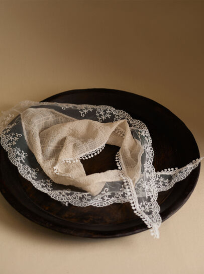 Lace Trim Head Scarf